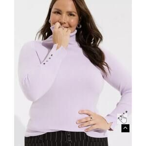 Torrid Everyday Soft Pullover Turtleneck Sweater NWT 1X Lilac